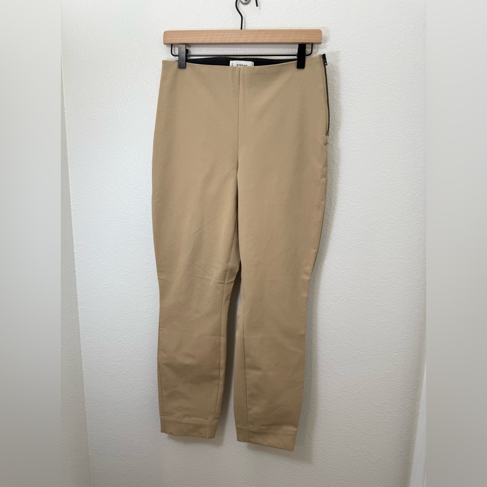 Everlane Womens The Bi-Stretch Work Pants Cornstalk Tan Slim Leg Side Zipper 6 - Picture 2 of 8